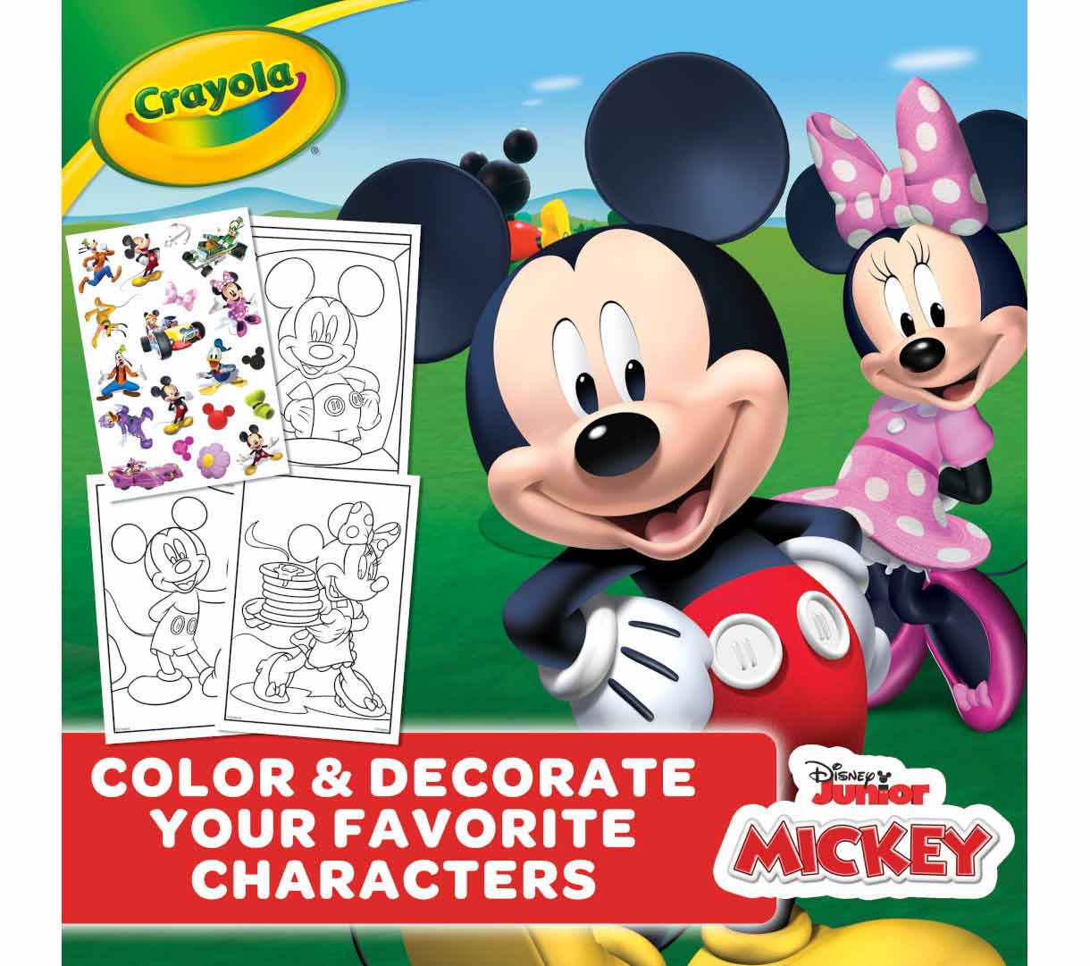 Mickey Mouse coloring book and sticker sheet  96 pages. Color and decorate your favorite characters.