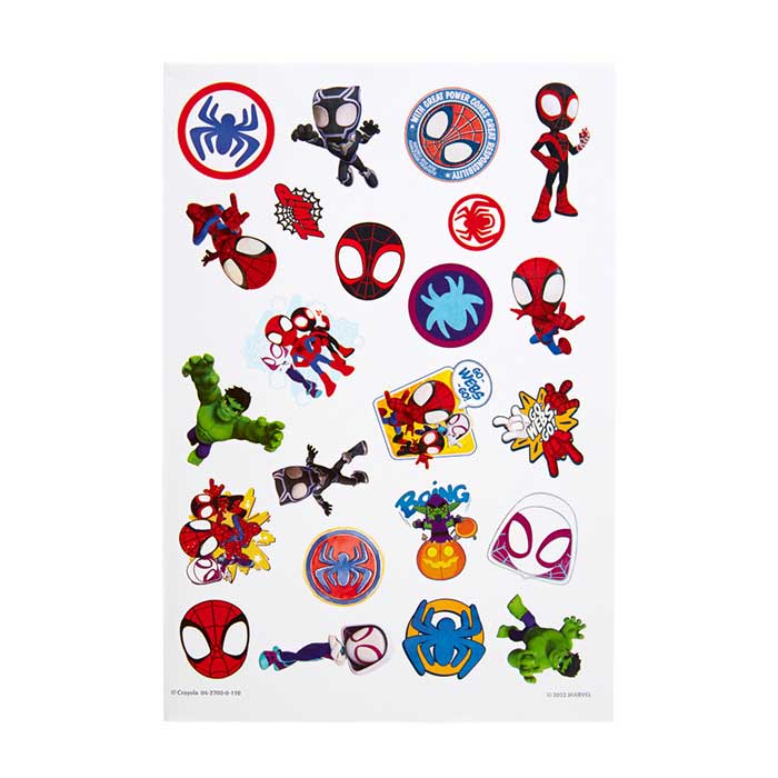Spidey & HIs Amazing Friends Coloring Book & Sticker Sheet 96 Pages. Sticker page.