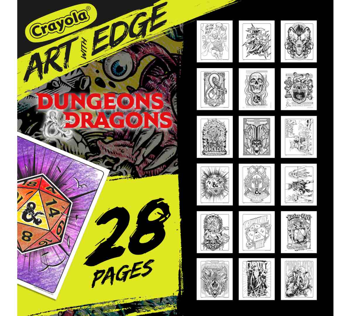 Dungeons & Dragons Art With Edge  Adult Coloring Book back view