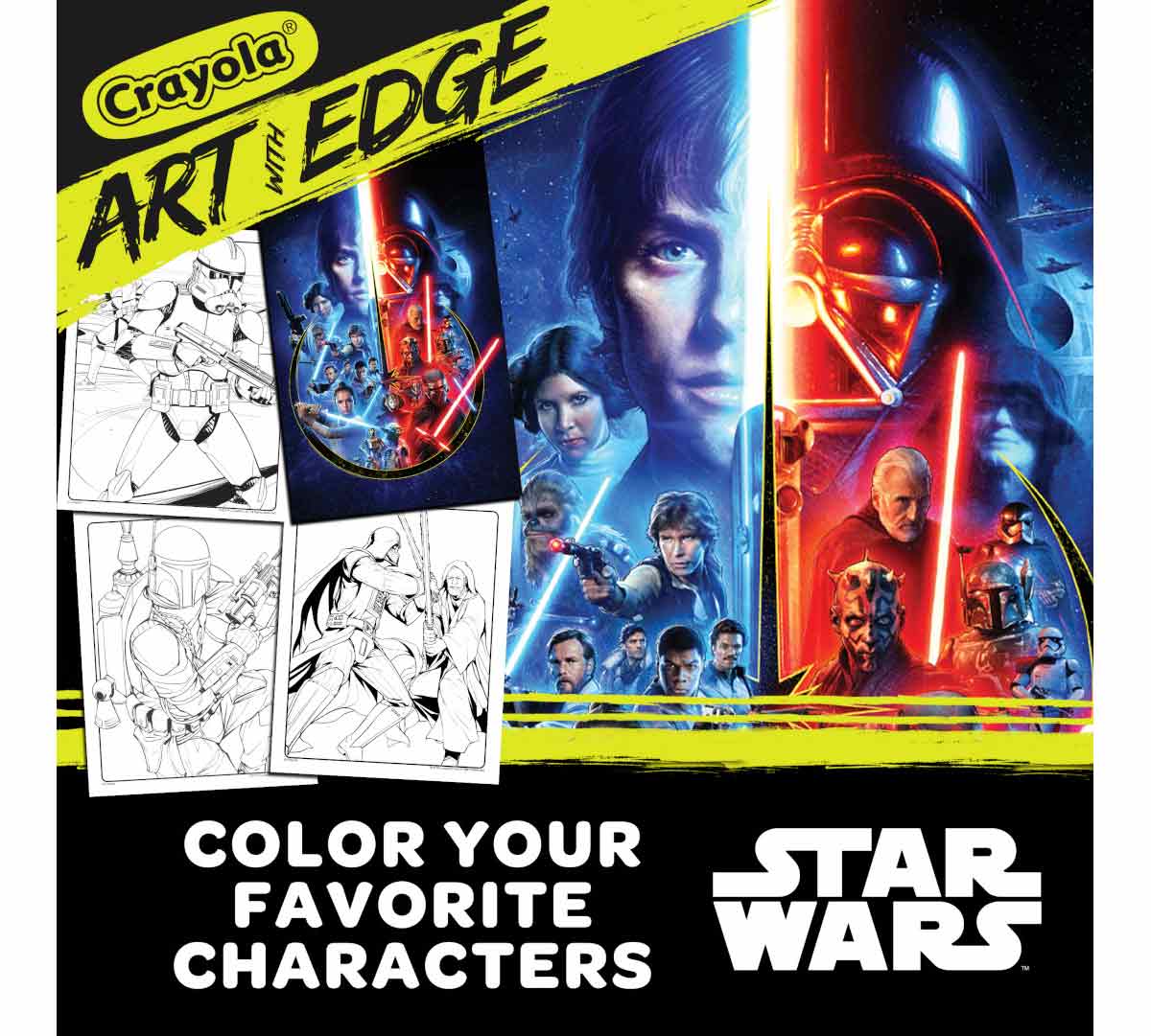Art with Edge Star Wars Coloring Book Color your favorite Star Wars characters