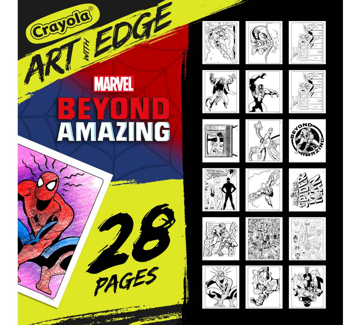 Spiderman Beyond Amazing Art with Edge  Adult Coloring book back view