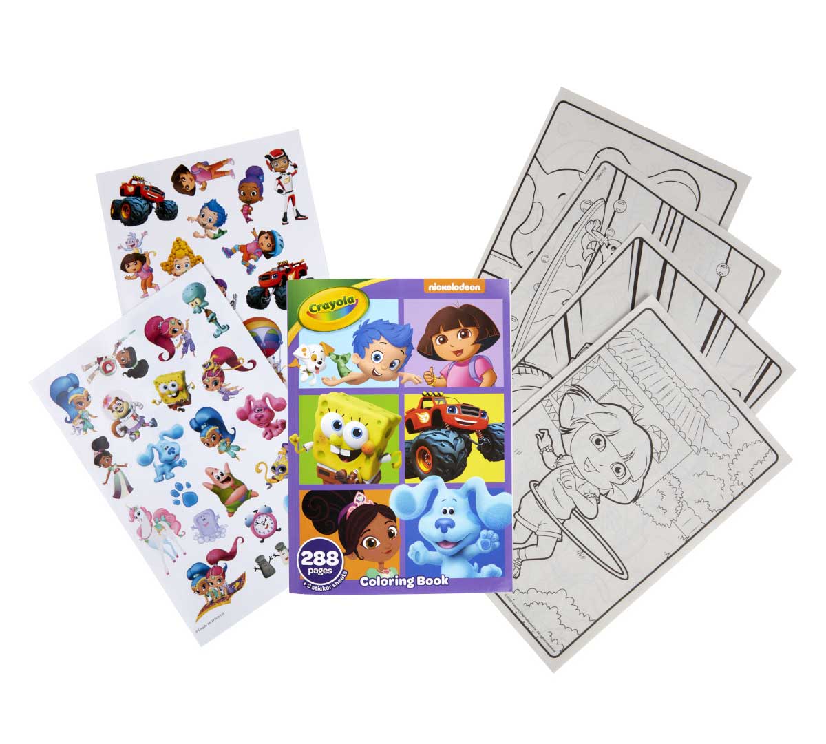 Crayola Nick Jr. Coloring Book  288 pages with Stickers packaging and contents
