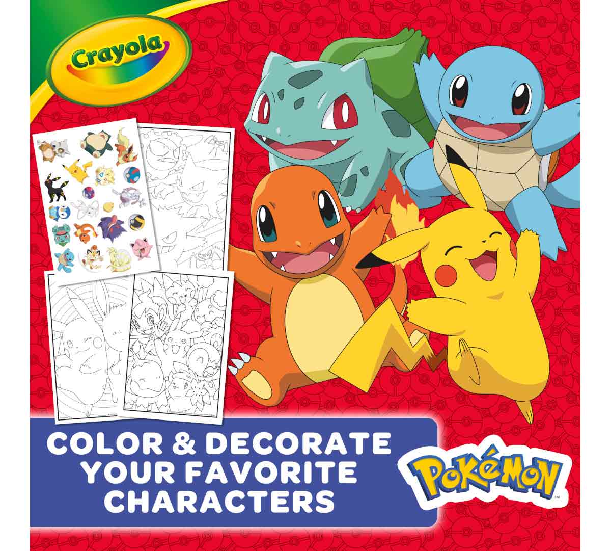 Pokemon Coloring & Sticker Book  96 pages. Color and decorate your favorite Pokemon characters