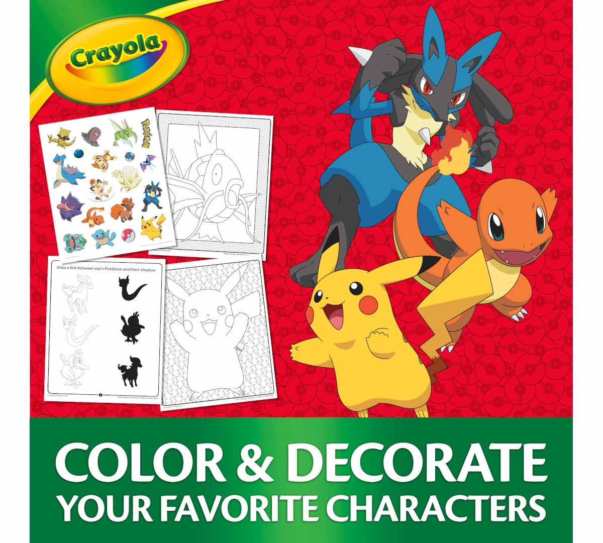 Pokémon Color and Sticker Activity Set with Markers. Color and Decorate your favorite characters.