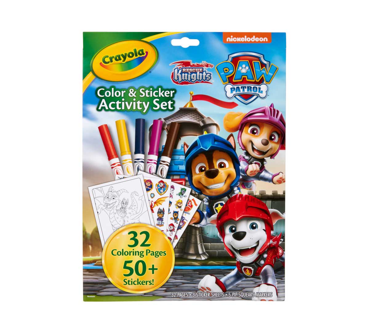 Paw Patrol Color and Sticker Acitivity Set with Markers front view.