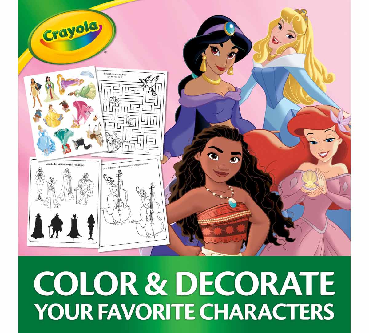 Disney Princess Color and Sticker Activity Set with Markers color and decorate your favorite characters.