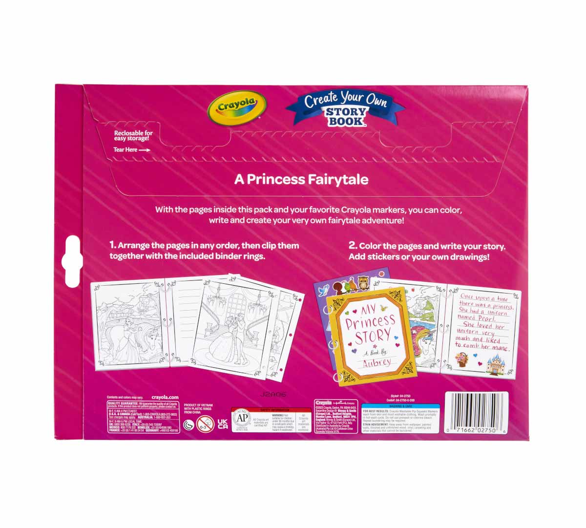 Create Your Own Storybook  A Princess Fairytale back view.