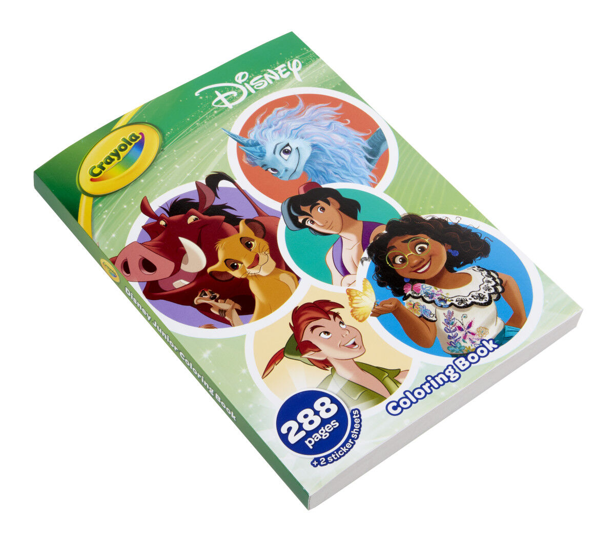 Disney Coloring Book with Stickers, 288 pages. top view