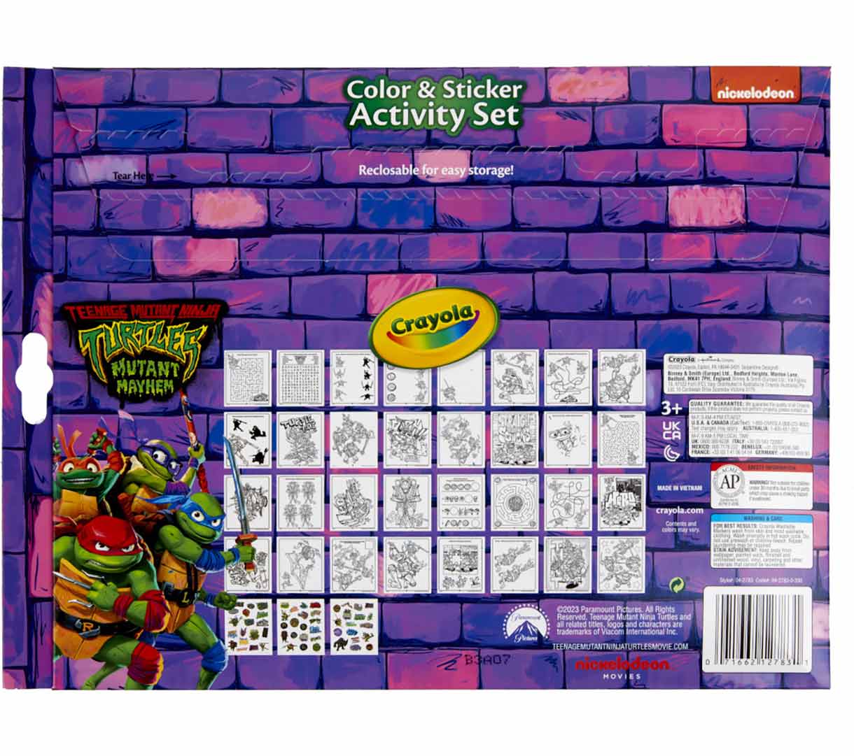 Tmnt Not Color Crayola TMNT Coloring Pages & Sticker Activity Set