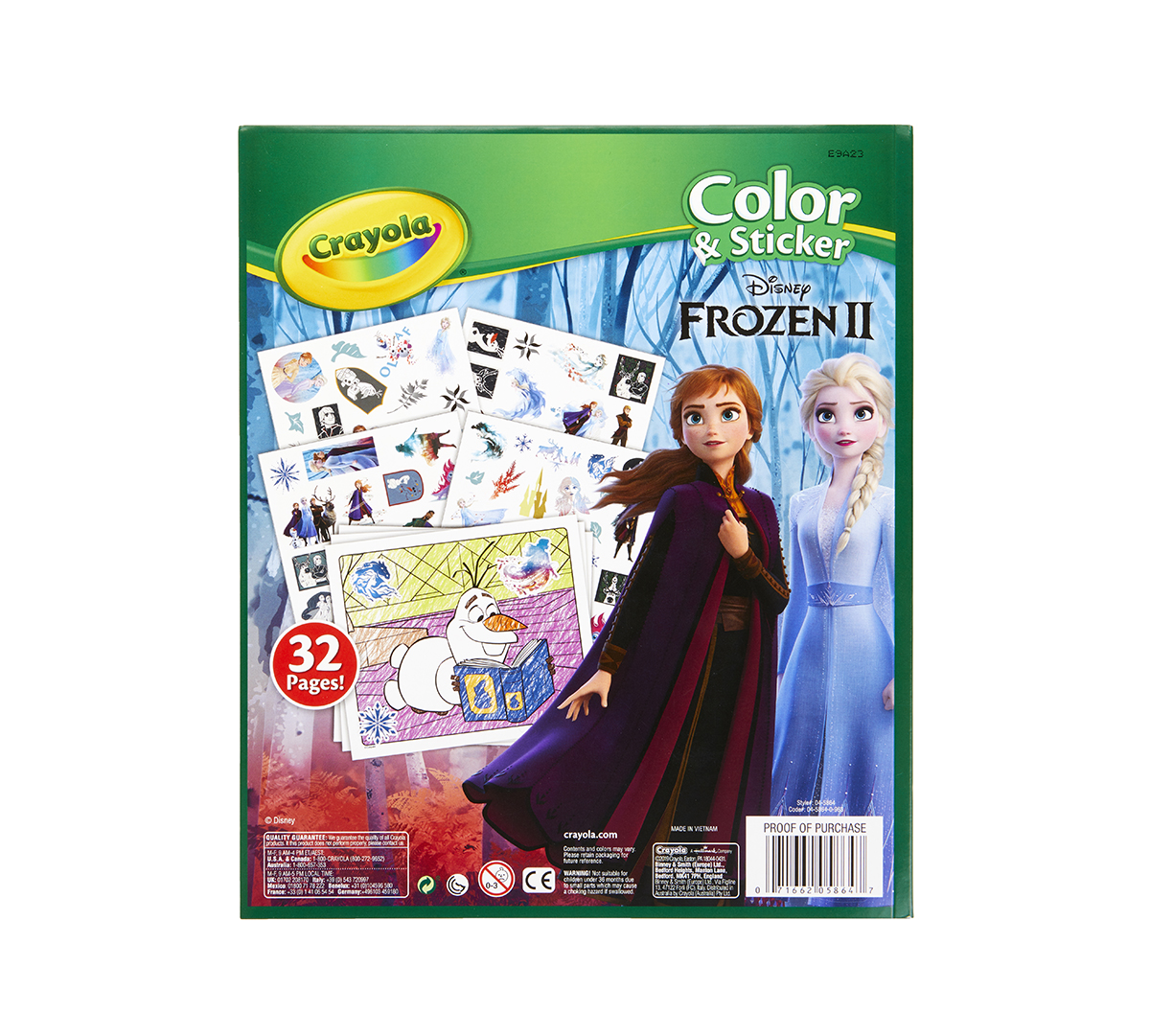 Frozen 2 Color and Sticker Book  Back View