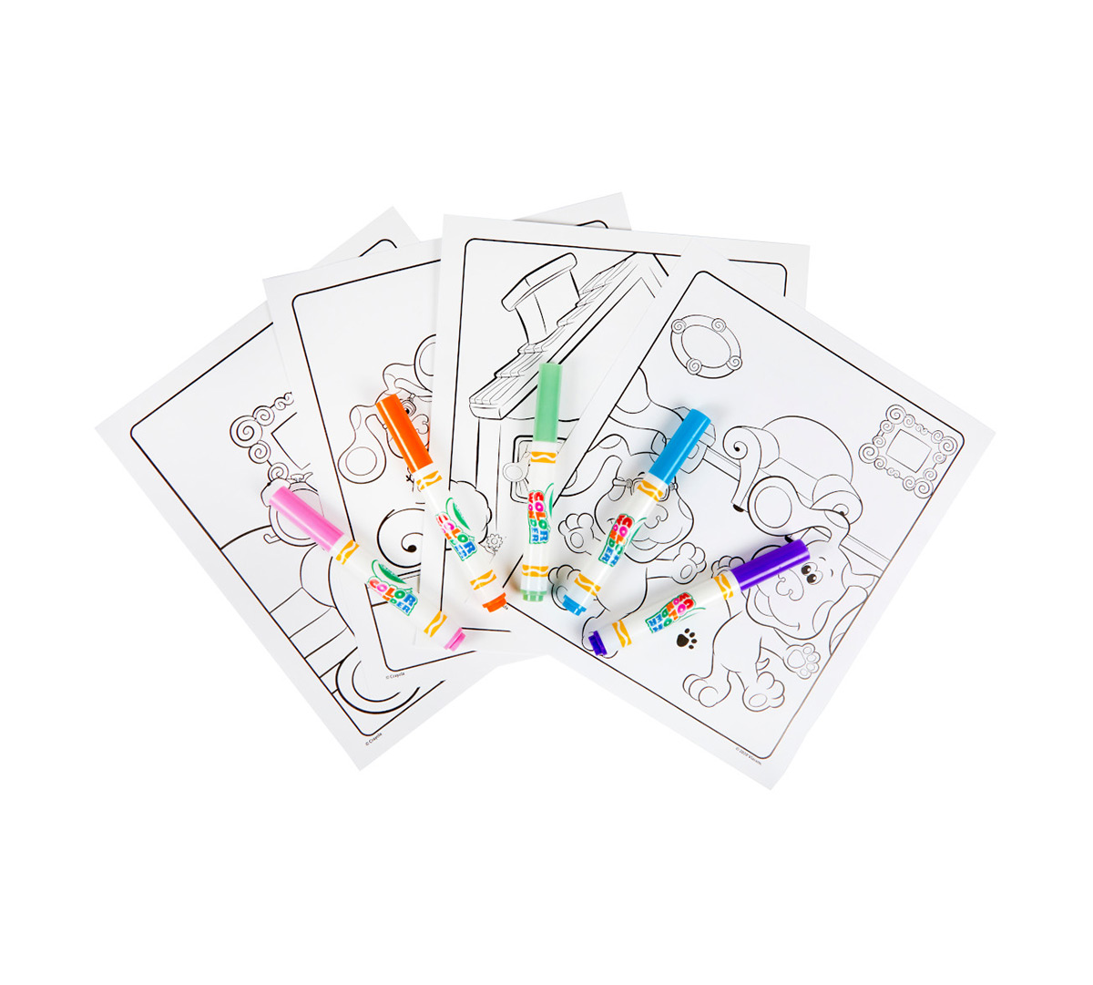 Color Wonder Mess Free Blue's Clues & You Coloring Set Coloring Pages Out of Package