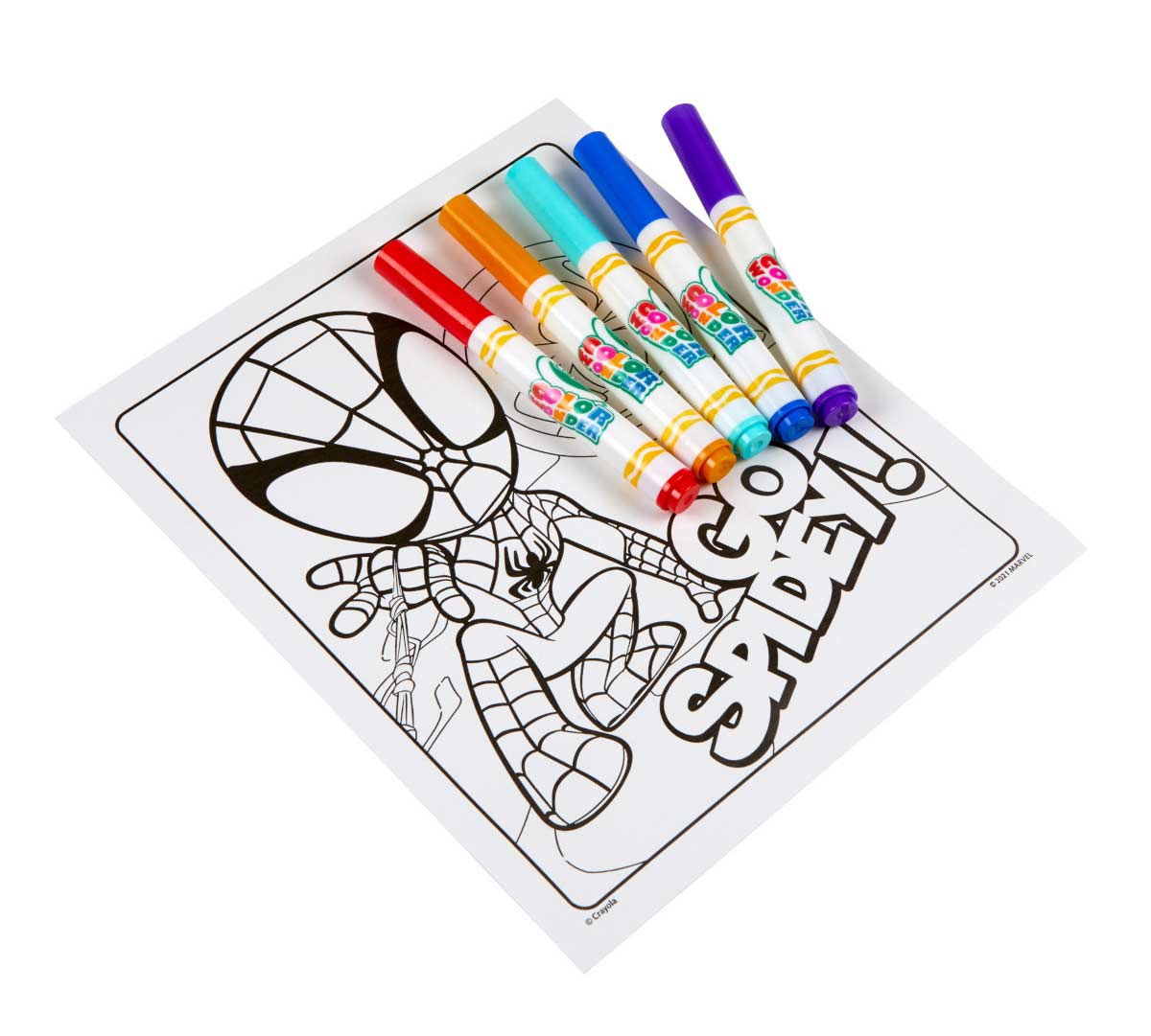 Color Wonder Mess Free Spidey and His Amazing Friends Coloring Pages and Markers contents