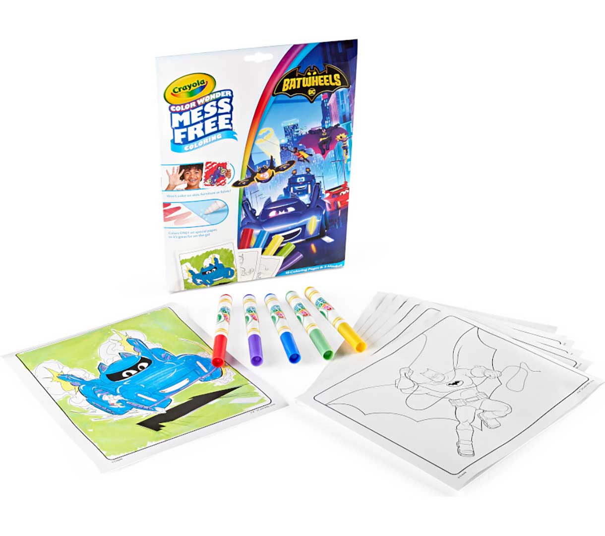 Color Wonder Mess Free Batwheels Coloring Pages and Markers  packaging and contents.