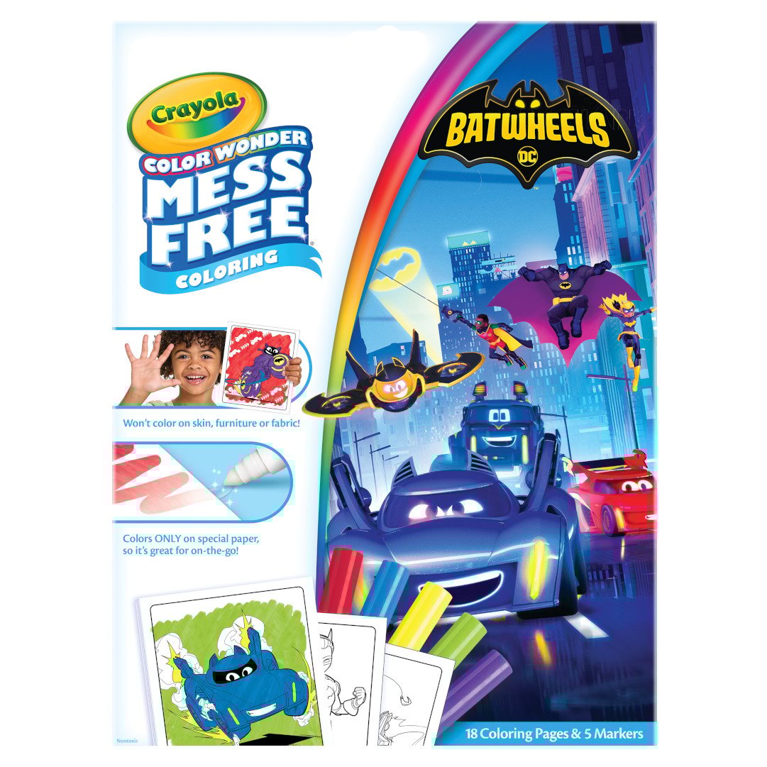 Color Wonder Mess Free Batwheels Coloring Pages and Markers  front view.