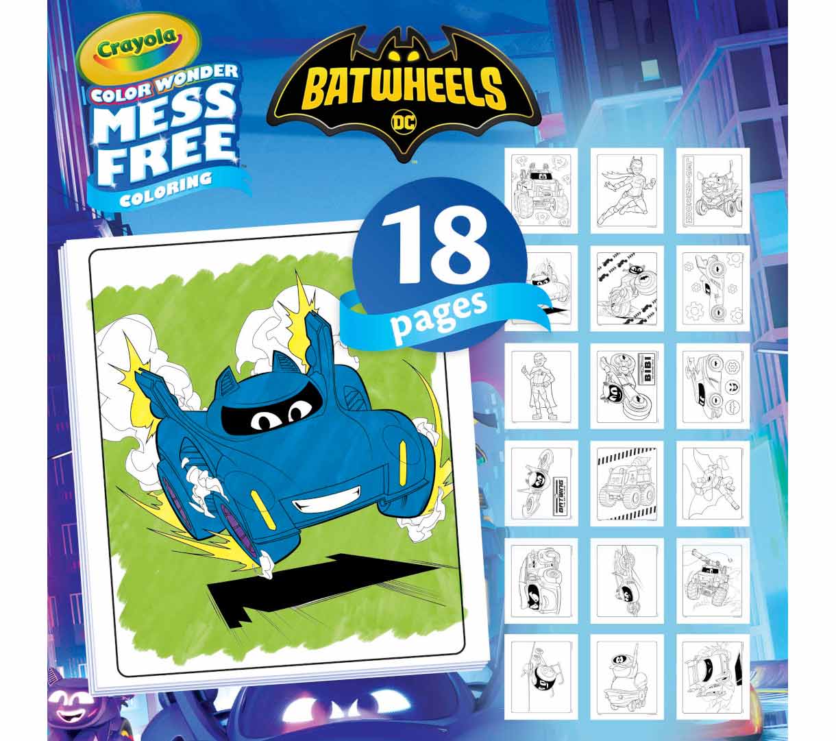 Color Wonder Mess Free Batwheels Coloring Pages and Markers. 18 pages.