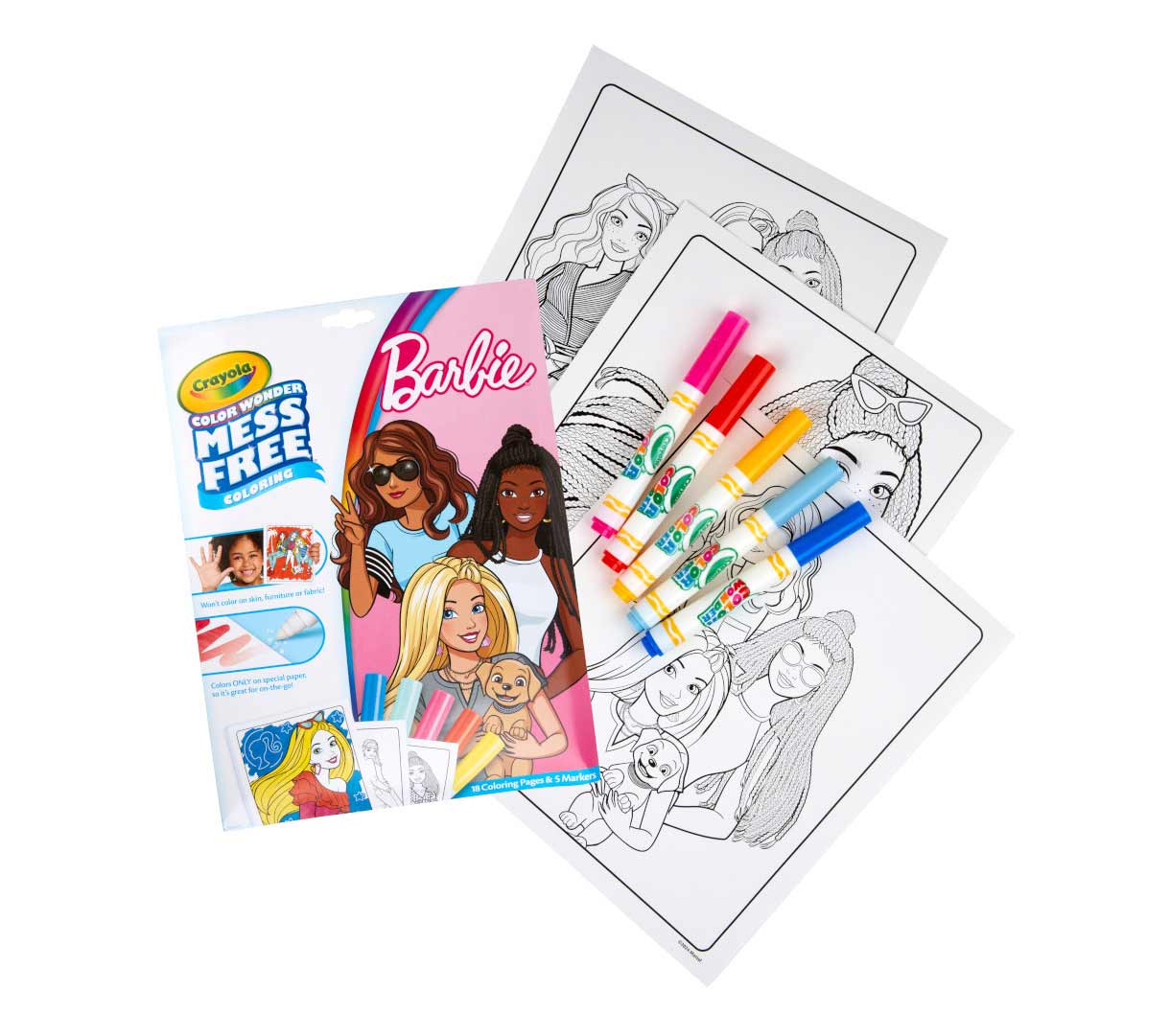 Color Wonder Mess Free Barbie Coloring Pages & Markers packaging and contents.
