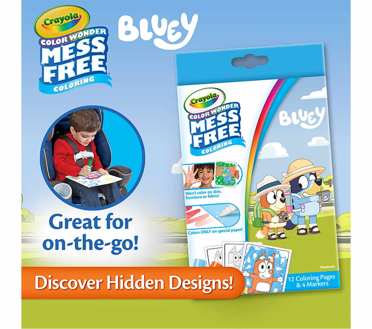 Color Wonder Mini Box Set  Bluey. Great for on-the-go! Discover hidden designs.