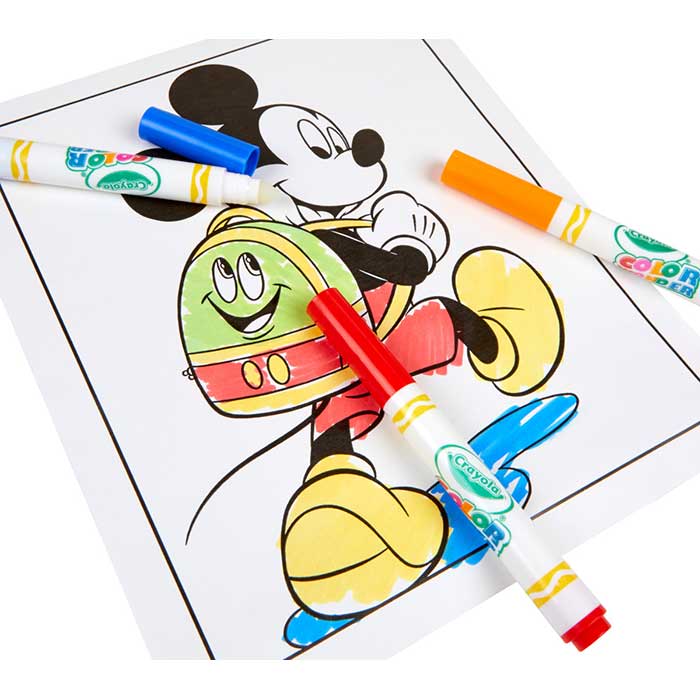 Color Wonder Mess Free Mickey Mouse Funhouse Coloring Pages & Markers. colored mickey page with markers.