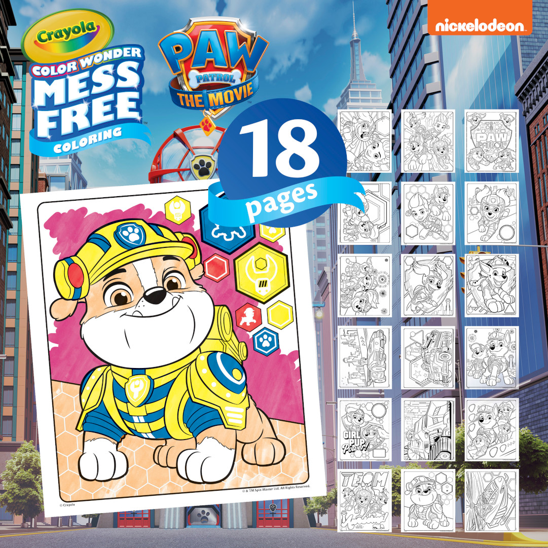 Color Wonder Mess Free Paw Patrol Movie Coloring Pages and Markers back view