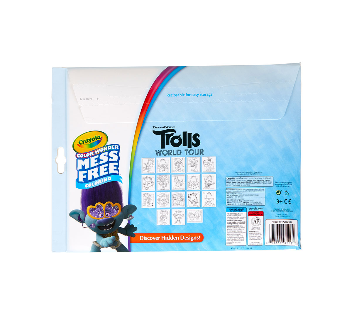 Color Wonder Mess Free Trolls Coloring Pages & Markers