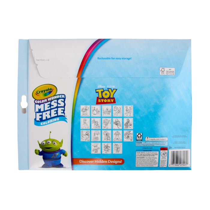 Color Wonder Mess Free Toy Story Coloring Pages and Markers back view.