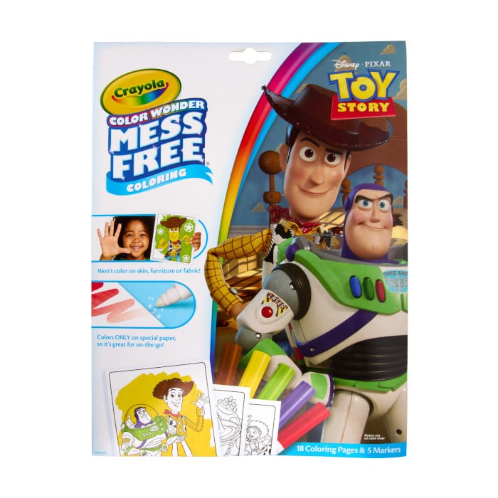 Color Wonder Mess Free Toy Story Coloring Pages and Markers front view.