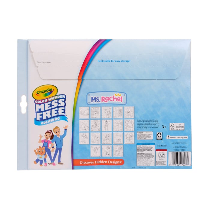 Color Wonder Mess Free Ms Rachel Coloring Pages & Markers back view.