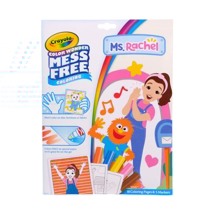 Color Wonder Mess Free Ms Rachel Coloring Pages & Markers front view.
