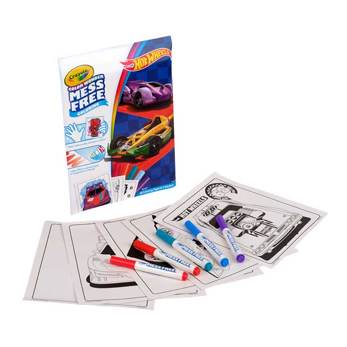 Color Wonder Mess Free Hot Wheels Coloring Pages & Markers packaging and contents.