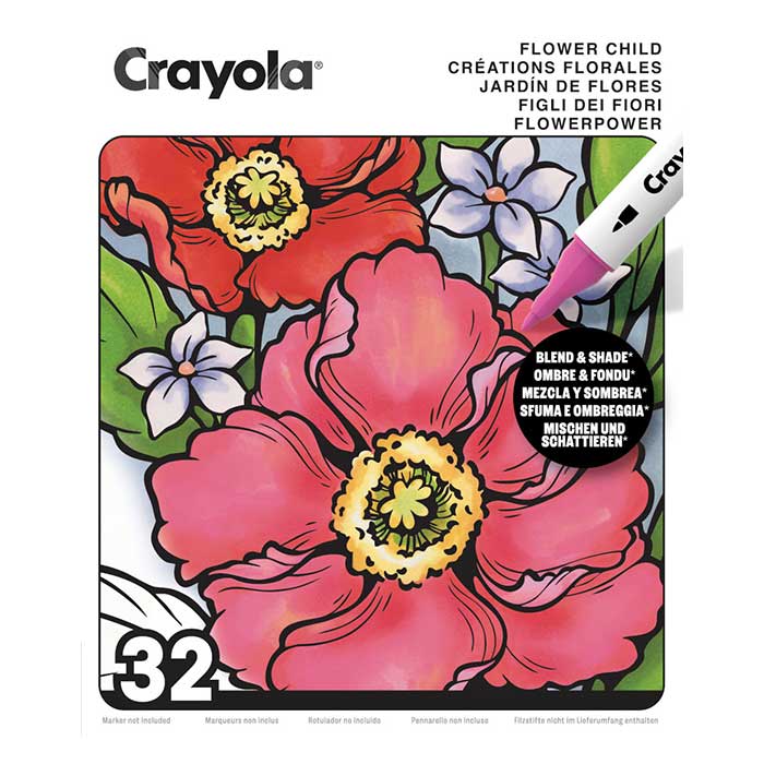 Flower Child Adult Coloring Book, 32 Pages