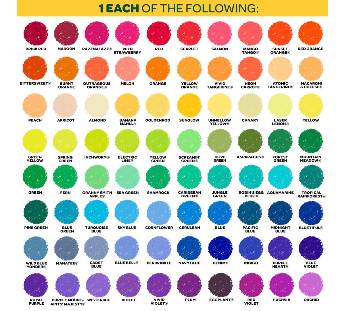 Ultimate Crayon Collection color swatches