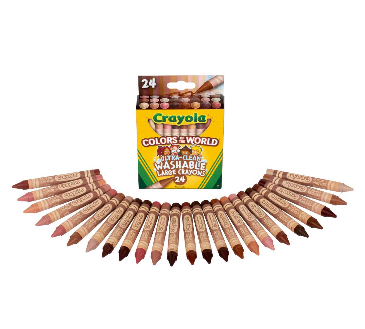 Colors of the World Washable Large Crayons packaging and contents