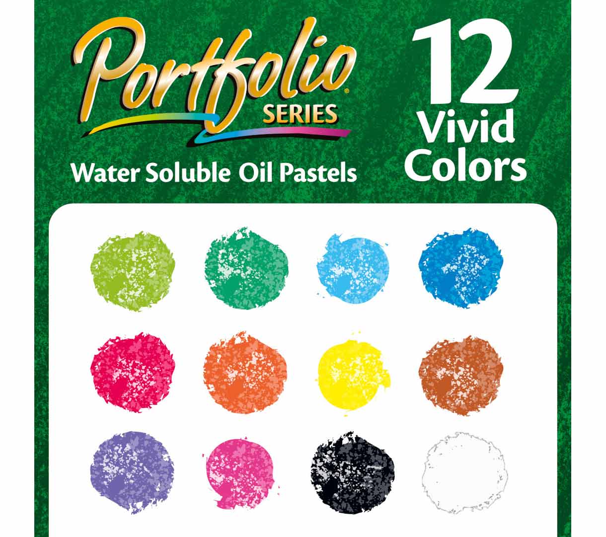 Portfolio Water Soluble Oil Pastels  12 count. 12 vivid colors.