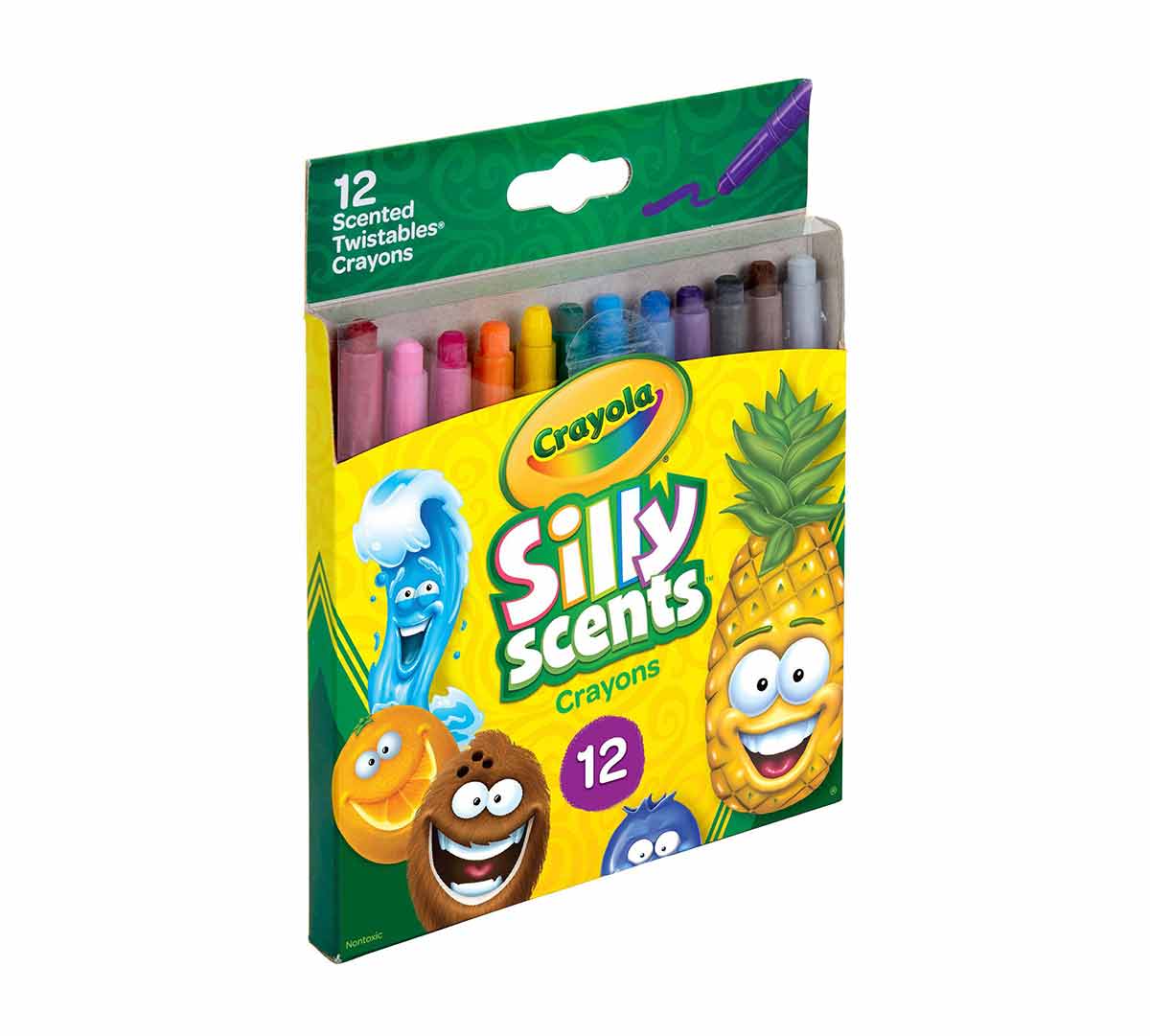 Individual box of 12 count Silly Scents Twistable Crayons left side view