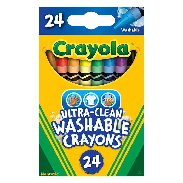 Ultra-Clean Washable Crayons, 24 Count front view.