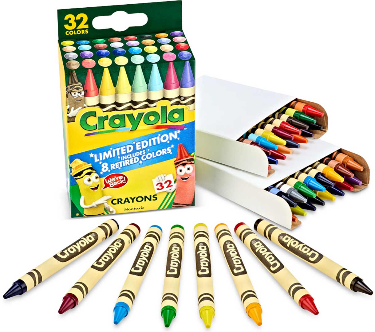 https://shop.crayola.com/color-and-draw/crayons/classic-and-limited-edition-retired-crayons-32-count-523014A000.html Classic & Limited Edition Retired Crayons, 32 Count packaging and contents.