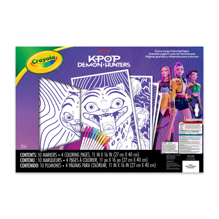 K Pop Demon Hunters Large Fuzzy Coloring PagesBack view