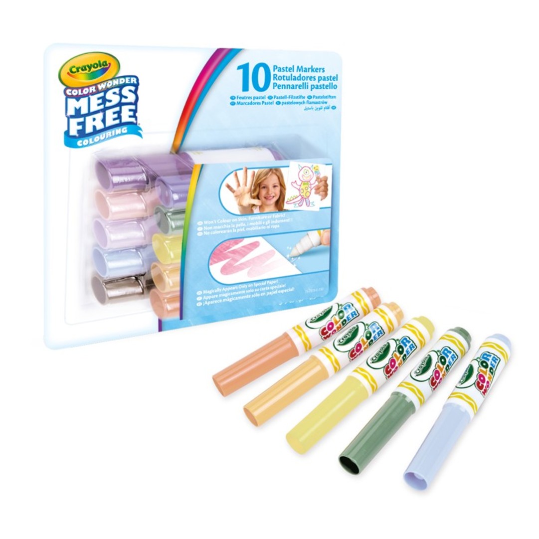 Color Wonder 10 Pennarelli Senza Macchia - Colori PastelloPackaging with contents