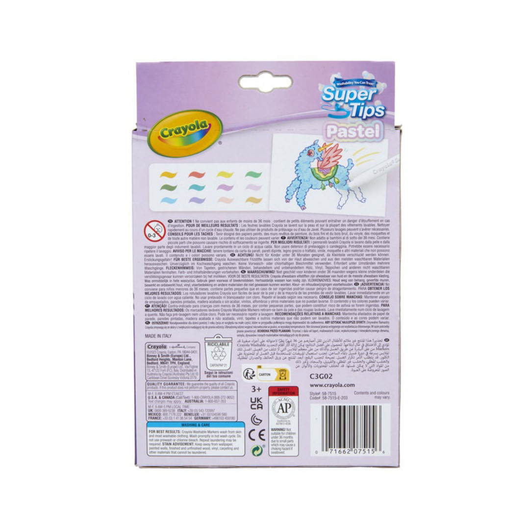 Pastel - 12 SuperTips LavabiliBack view
