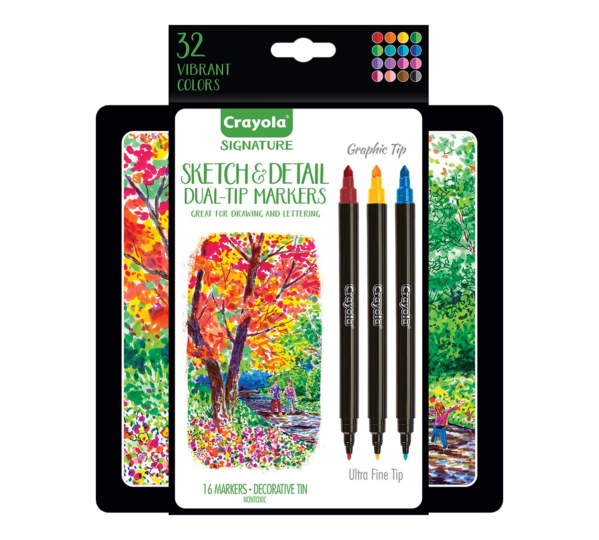Signature Series Sketch and Detail DualTip Markers front view