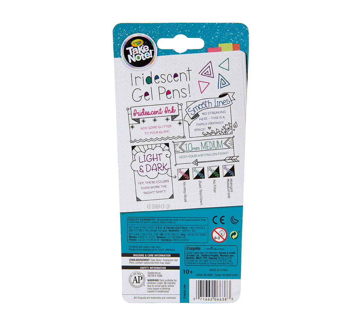 Take Note Iridescent Gel Pens  4 Count