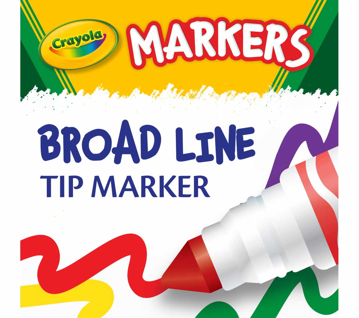 Broad Line markers, classic colors, 10 count.  broad line tip marker