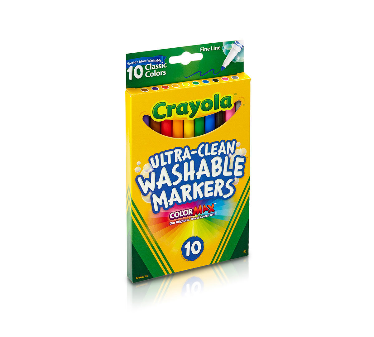 Ultra-clean markers, fine line, classic colors, 10 count. left side view.