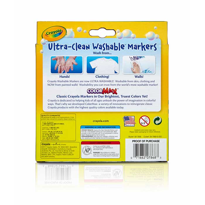 Ultra-Clean Markers, Broad Line, 20 Count back view.