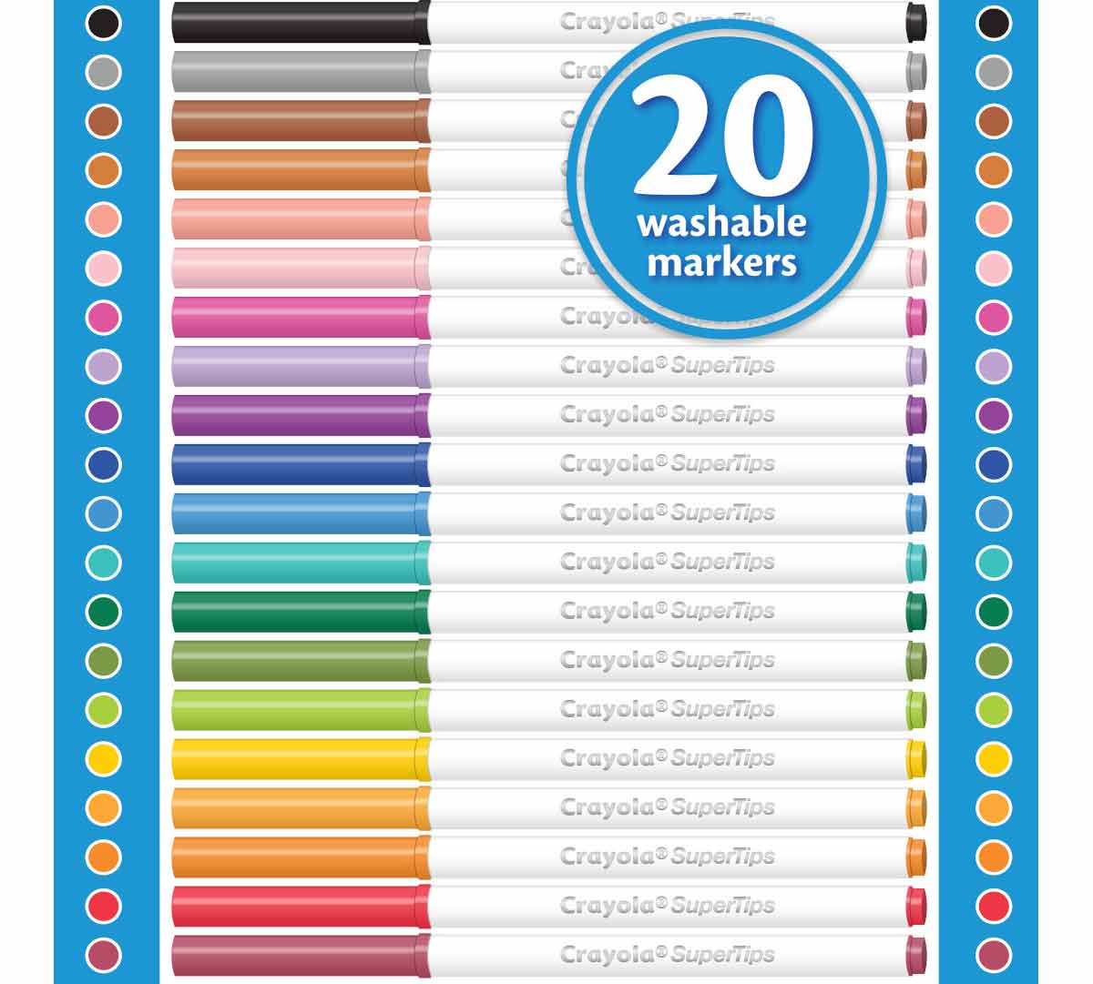 Super Tips Markers  20 count. 20 washable markers