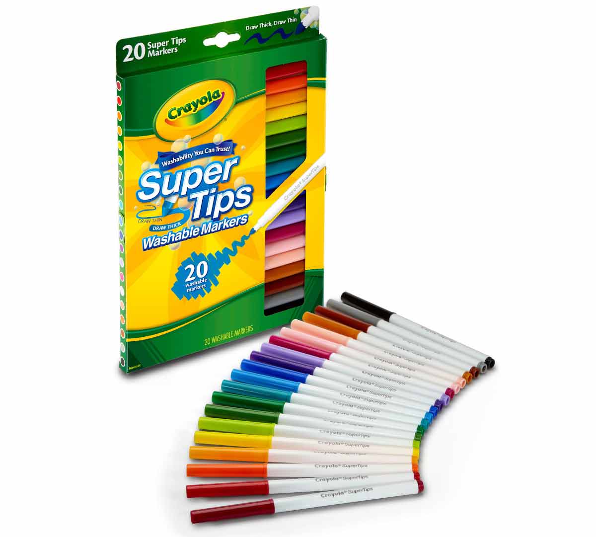 Super Tips Markers  20 count packaging and contents