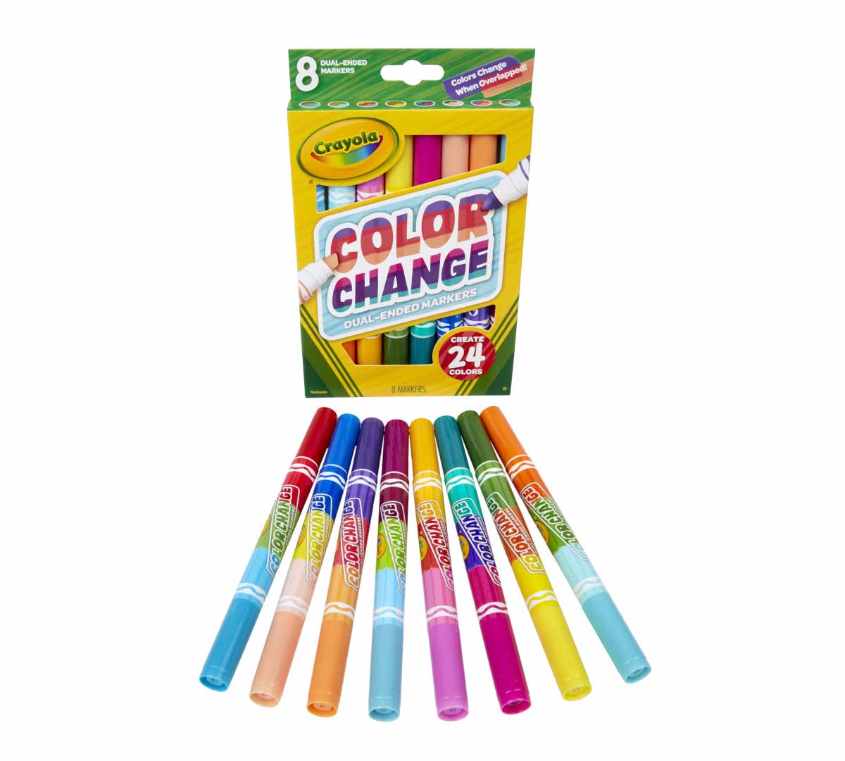 Dual-Ended Color Changing Markers  8 count packaging and contents.