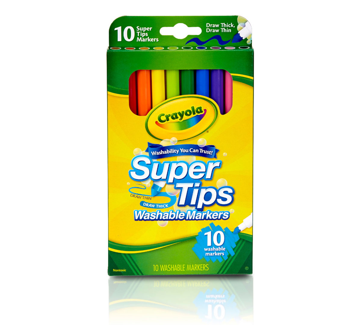 Washable Super Tips Markers  10 count front view.