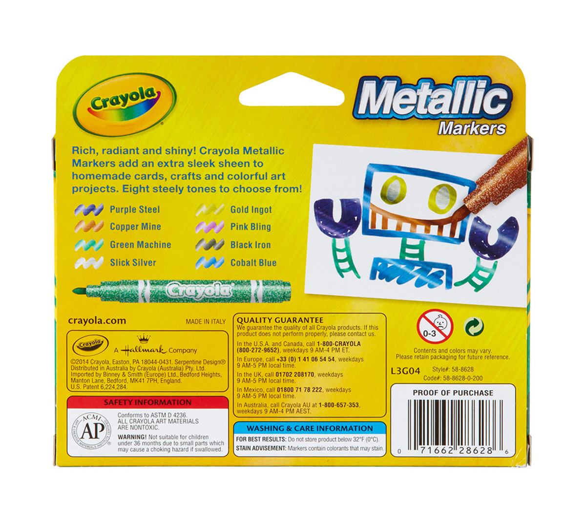 Metallic Markers  8 Count