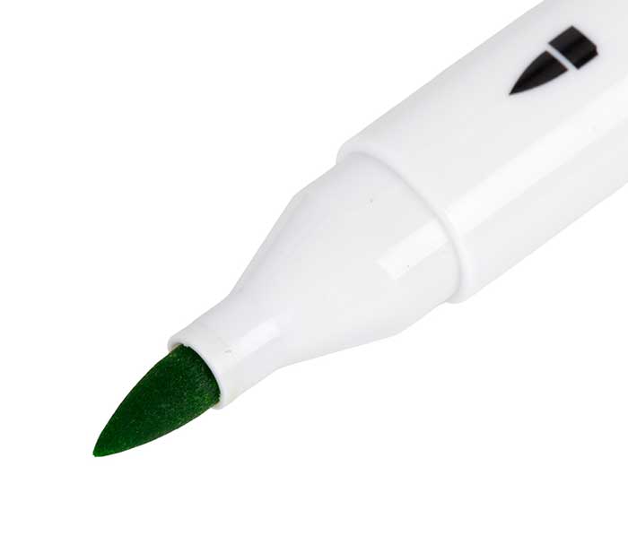 Crayola Dual Tip Alcohol Marker Set for Adults, 120 count set.  uncapped marker.